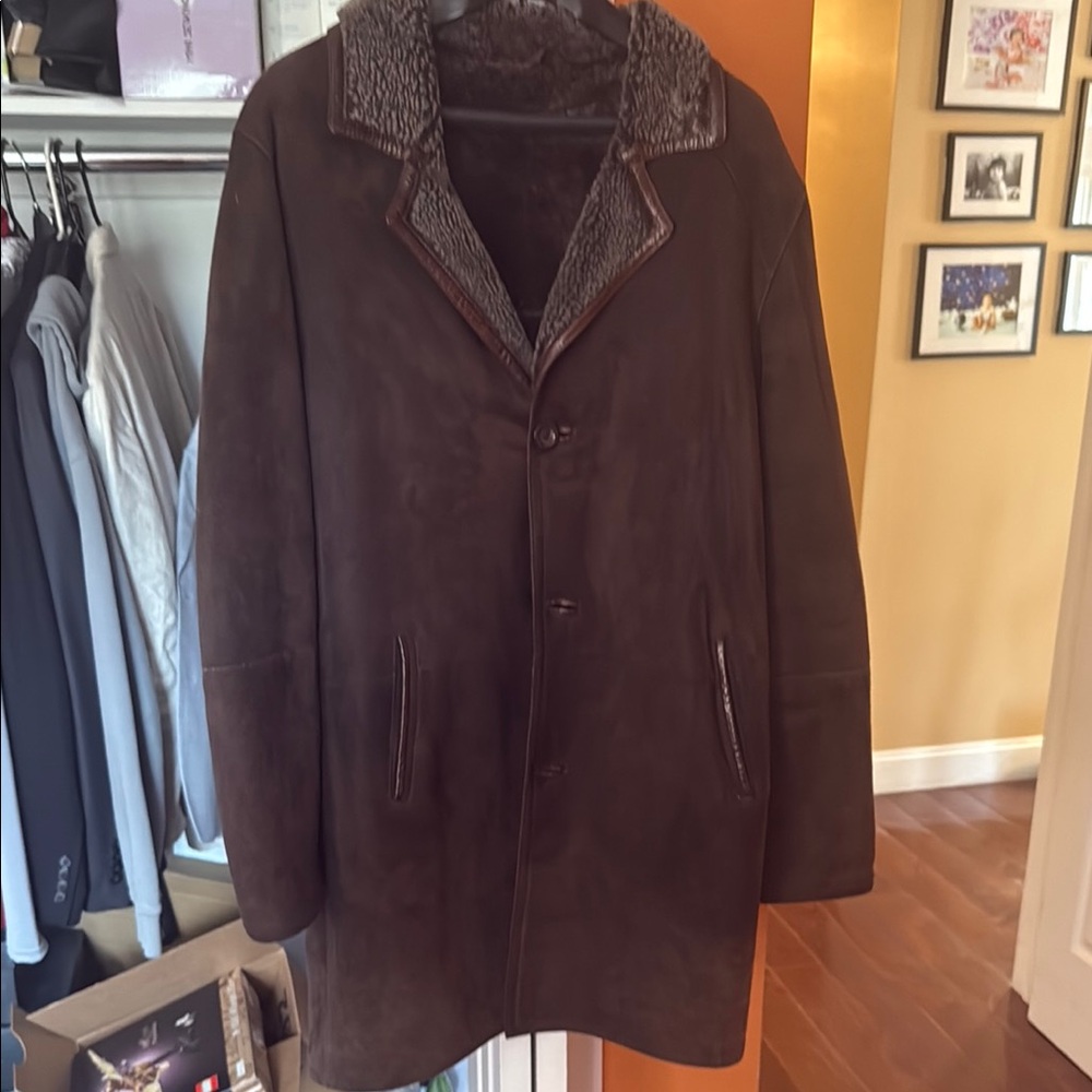 Men's Brown Suede Coat